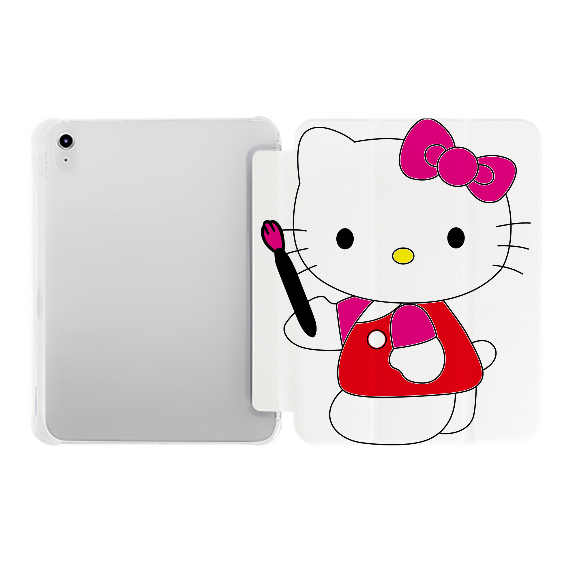 （画像用） Hello Kitty ハローキティ IPad ケース ペン収納付き 三つ折りスタンド PUレザー×シリコン 対応機種9.5/10.5/10.9インチ